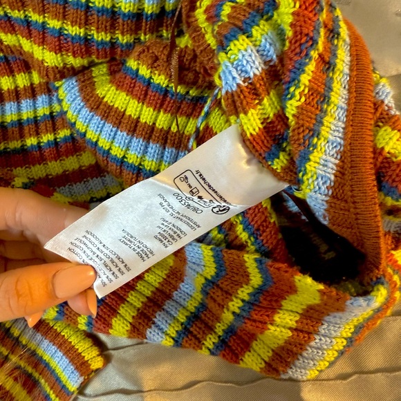 Urban Outfitters Colorful Striped Cable Knitted Shrug Cropped Sweater - Picture 6 of 8